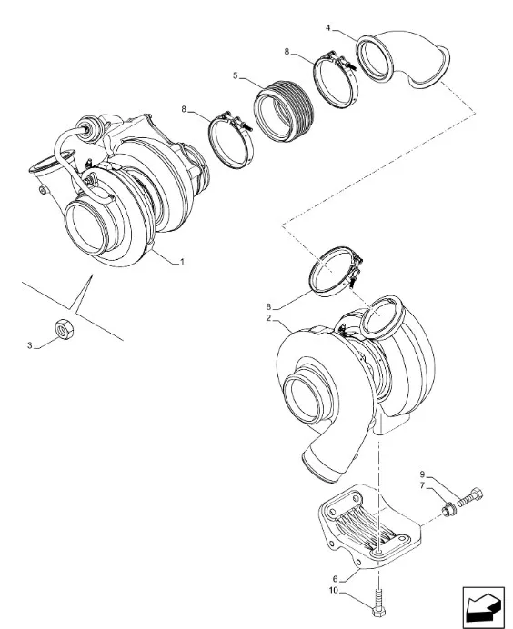5801453484 - Турбокомпрессор ДВС Cursor13 T9.615/St.